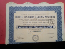 Brides Les Bains - Salins Mouthiers (Savoie)    Action De 100 F - Agua