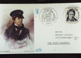 Berlin: FDC Mit 60 Pf "Peter Beuth" EF Mit SoSt. Vom 12.11.81 Nach Der DDR Dresden Gelaufen Knr: 654 - 1981-1990