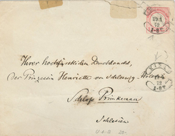 Kiel Wurst-Stempel "Ihrer Hochfürstlichen Durchlaucht Prinzessin Henriette Von Schleswig-Holstein" Primkenau 19.1.1872 - Omslagen