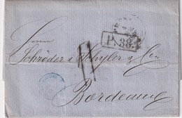 RUSSIE 1869 LETTRE DE RIGA POUR BORDEAUX - ...-1857 Voorfilatelie