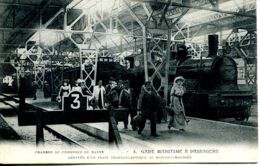 N°71023 -cpa Le Havre -gare Maritime à Passager- Arrivée D'un Train Transatlantique- - Gares - Avec Trains