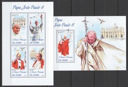 ST1764 2013 S. TOME E PRINCIPE TRIBUTE POPE PAUL II PAPA PAULO II KB+BL MNH - Popes
