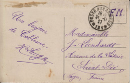 Poste Aux Armées Secteur Postal 131 24 11 1927  (Zone Française En Allemagne) - Oorlogszegels