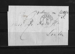 1846 SCHWEDEN → Forwarder Brief Stockholm Nach Schweden über Agenten In Lübek Weiter Via Stadtpostamt HAMBURG - ... - 1855 Prephilately