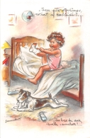 ¤¤   -   Illustrateur " Germaine BOURET "  -   Petite Fille Avec Un Chien   -  ¤¤ - Bouret, Germaine