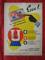 Locandina Pubblicitaria Lametta Da Barba "Lama U" - Illustratore R. Galli - Plaques En Carton