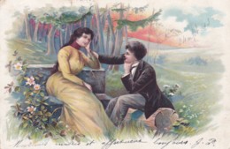 CPA 1903 - Couple Assis Sur Un Banc (lot Pat 86) - Coppie