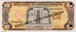 Dominican Republic 20 Peso Oro, P-154s (1998) - UNC - Specimen - Dominicana