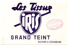 Buvard Tissus IRIS. Tampon : Au Rouet, Mme Lardet, L'Arbresle. - Textile & Clothing