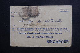 INDE - Enveloppe Commerciale Pour Singapour En 1924, Affranchissement Plaisant - L 49210 - 1911-35 King George V