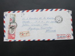 Afrika 1969 Tunesien Monastir Air Mail / Luftpost Nach Dresden Mit Gestempeltem R Zettel - Tunesien (1956-...)