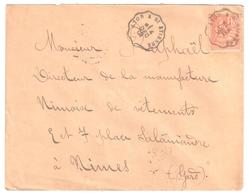 LYON à St ETIENNE Lettre Convoyeur Type 1 Ob 4/12/ 1901 15 C Mouchon Yv 117 - Spoorwegpost