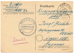 Correspondance Des Prisonniers De Guerre Postée à FREISING Pour Le Camp 189 à Bayonne - 1946 - Guerra De 1939-45