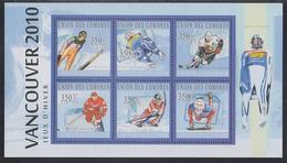 Vancouver 2010 Olympic Games Comoros MNH M/S Of 6 Stamps 2010 - Winter 2010: Vancouver