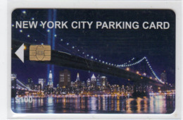 ETATS UNIS NEW YORK Pont De Brooklyn De Nuit CARTE PARKING 100$ - Cartes à Puce