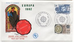 1982 -- FDC   EUROPA  --2 Valeurs--  Betemps  Signé  P. Lubin  --1 Valeur --cachet  Paris -75 - 1980-1989