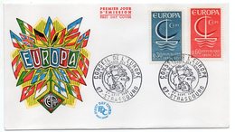 1966 -- FDC     EUROPA  ---- 2 Valeurs --  Cachet  STRASBOURG - 67 - 1960-1969