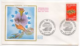 1972  -- FDC  Soie   EUROPA  --- 1 Valeur   --  Cachet    STRASBOURG - 67 - 1970-1979