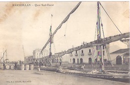 MARSEILLAN -QUAI SUD-OUEST     TRES BELLE CARTE ANIMEE 1911 - Marseillan