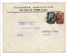 TURQUIE AFFRANCHISSEMENT COMPOSE SUR LETTRE A EN TETE DE ISTANBUL POUR LA FRANCE 1953 - Lettres & Documents