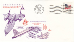 USA 1981 T-38/SR-71 Shuttle Intercept Tracking Commemorative Cover - Amérique Du Nord