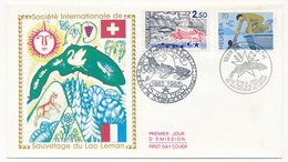 2 Enveloppes FDC Emission Commune France/Suisse - Société De Sauvetage Du Léman - 1985 - Gemeinschaftsausgaben