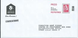 Entiers Postaux : Enveloppe Réponse Type Yzeult Catelin L'engagée Fondation Abbé Pierre 226184 ** - PAP : Antwoord /Marianne L'Engagée