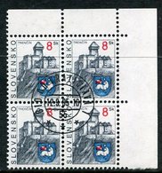 SLOVAKIA 1995 Definitive: Towns 8 Sk. Block Of 4, Used.  Michel 238 - Oblitérés