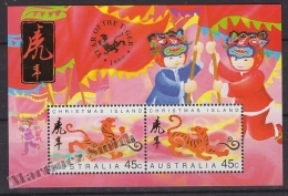 Christmas Island 1998 Yvert BF 20, Chinese New Year Of The Tiger - Miniature Sheet - MNH - Christmas Island