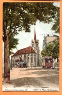 FEL1309, Lausanne, Eglise Et Place St-François, Tramway, Tram, 367, Louis Burgy, Circulée 1914 - VD Vaud