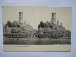 BORDS  DU  RHIN  -   CHATEAU  DE  GODESBERG      .......        TTB - Cartes Stéréoscopiques