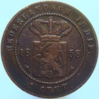 LaZooRo: Dutch East Indies 1 Cent 1858 VF / XF - Indes Néerlandaises