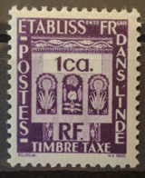 ÉTABLISSEMENTS DANS L'INDE 1948 - MNH - YT 19 - Timbre Taxe 1ca. - Ungebraucht