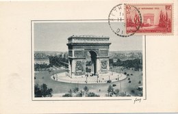 CARTE MAXIMUM ARC DE TRIOMPHE CACHET PERLE OISE - 1930-1939