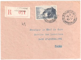 LILLE CHAMBRE DES COMPTES Nord Lettre Recommandée 20F Pointe Du Raz Yv Ob 24 7 1947 Tf 8/7/47 - Brieven En Documenten