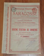 Tramways Electrique De Saragosse - Bruxelles 1908 - Ferrovie & Tranvie