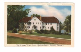 MUSKOKA, Ontario, Canada,  "North Lodge", Elgin House, Lake Joseph, 1949 WB Bain Postcard - Muskoka