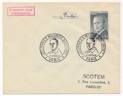 Enveloppe Scotem - 0,30 Maurice BOURDET Oblit Illustrée Paris 1962 Signée PHEULPIN - Cartas & Documentos