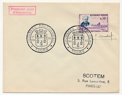 Enveloppe Scotem - 0,50 BRETONNEAU Oblit Illustrée Tours 1962 Signée P. COMBET - Brieven En Documenten