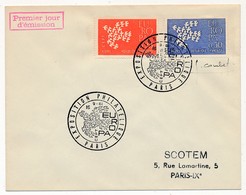 Enveloppe Scotem - EUROPA 1961 Obl Exposition Philatélique PARIS 1961 - Signature P. COMBET - Briefe U. Dokumente