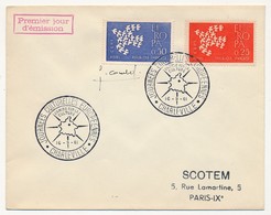 Enveloppe Scotem - EUROPA 1961 Obl Journées Culturelles Européennes Charleville 1961 - Signature P. COMBET - Briefe U. Dokumente