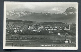 Romont - Vue Générale, Vanil Noir Et Moléson. Timbre Affranchie En 1934 -  SUISSE - Jacquard - Romont