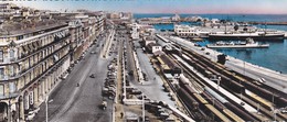 Cpsm 9 Cm X 21 Cm. ALGER LA BLANCHE . Bd Carnot, Rampe Magenta, Gare C.F.A. & Maritime - Algiers