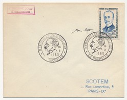 Enveloppe Scotem - 0,30 Léonce VIELJEUX Obl. Illustrée Mémorial Vieljeux La Rochelle 1960 Signature André SPITZ - Brieven En Documenten