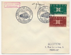 Enveloppe Scotem - Europa 1963 Obl. Illustrée Droits De L'Homme Strasbourg 1963 Signature C. DURRENS - Cartas & Documentos