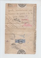 ENVELOPPE  RECOMMANDE DE GRECE VERS BERNE CROIX ROUGE - MILANO POSTA ESTERA - REEXP GENEVE - CENSUREE  1919 - Cartas & Documentos