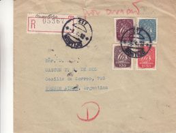 Portugal - Lettre Recom De 1952 ° - Oblit Montijo - Exp Vers Buenos Aires - Bateaux - Cachet De Lisboa - Covers & Documents