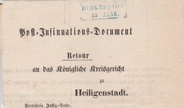 Allemagne Document Information Duderstadt 1856 - Lettere