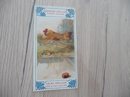 Chromo Ancien Pub Chocolat Cacao Révillon Série  Question Lapidaire Poule - Revillon