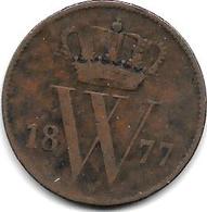 *netherlands  1 Cent 1877 Km 107   Fr+ - 1849-1890 : Willem III
